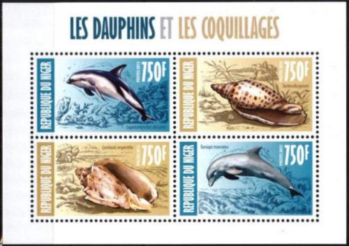 Poštovní známky Niger 2013 Delfíni a mušle Mi# 2288-91 Kat 12€