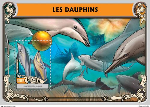 Poštovní známka Niger 2016 Delfíni Mi# Block 554 Kat 12€