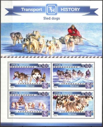 Poštovní známky Maledivy 2015 Tažní psi Mi# 5535-38 Kat 10€