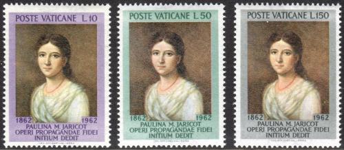 Poštovní známky Vatikán 1962 Blahoslavená Pauline Marie Jaricot Mi# 405-07