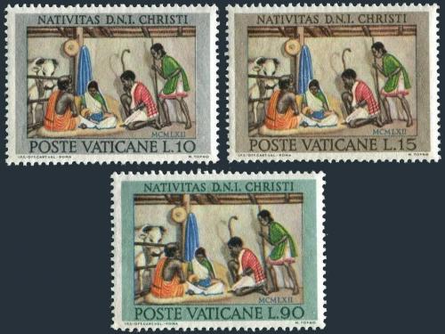 Poštovní známky Vatikán 1962 Vánoce, umìní, Marcus Topno Mi# 420-22