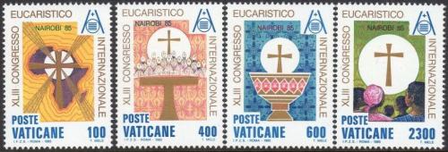 Poštovní známky Vatikán 1985 Mezinárodní eucharistický kongres Mi# 876-79