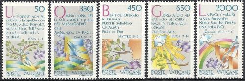 Poštovní známky Vatikán 1986 Mezinárodní rok míru Mi# 889-93