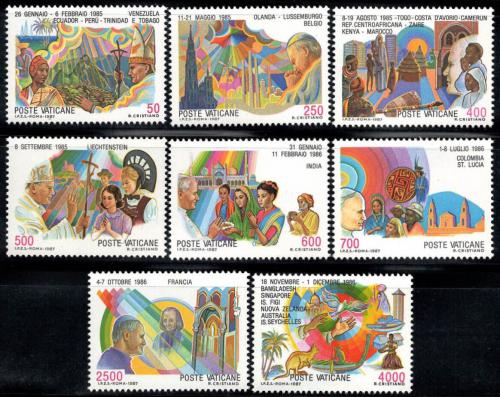 Poštovní známky Vatikán 1987 Cesty papeže Jana Pavla II. Mi# 926-33 Kat 16€