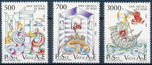 Poštovní známky Vatikán 1987 Pøevoz relikvií svatého Mikuláše Mi# 934-36 Kat 10€
