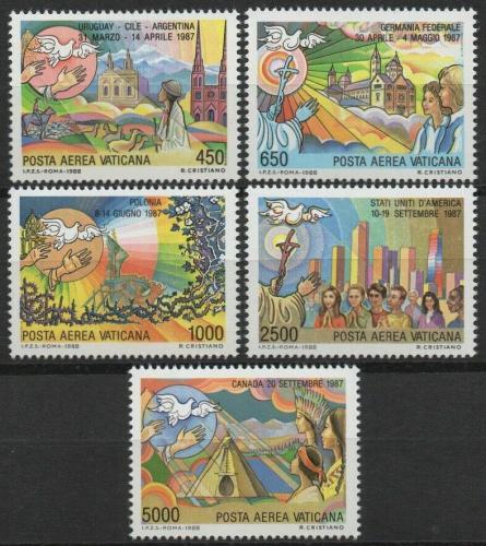 Poštovní známky Vatikán 1988 Cesty papeže Jana Pavla II. Mi# 952-56 Kat 11€