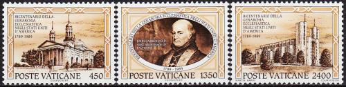 Poštovní známky Vatikán 1989 První katolická diacéze v USA Mi# 993-95 Kat 5€