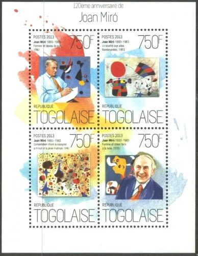 Poštovní známky Togo 2013 Umìní, Joan Miró Mi# 5476-79 Kat 12€