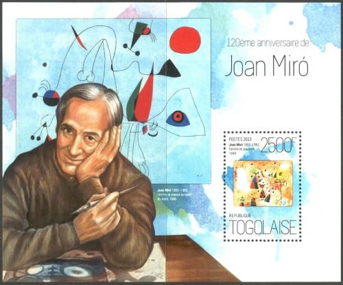 Poštovní známka Togo 2013 Umìní, Joan Miró Mi# Block 917 Kat 10€