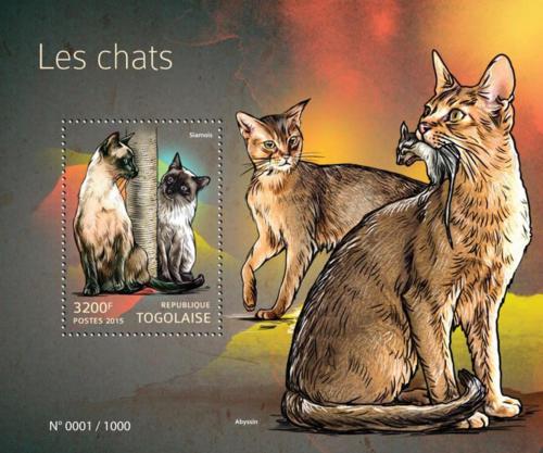 Poštovní známka Togo 2015 Koèky Mi# Block 1194 Kat 13€