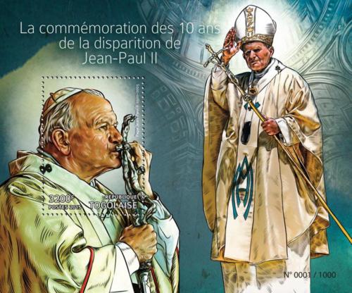 Potovn znmka Togo 2015 Pape Jan Pavel II. Mi# Block 1204 Kat 13