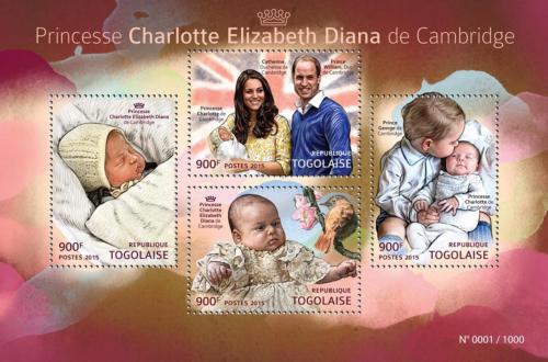 Poštovní známky Togo 2015 Princezna Charlotte Mi# 6947-50 Kat 14€