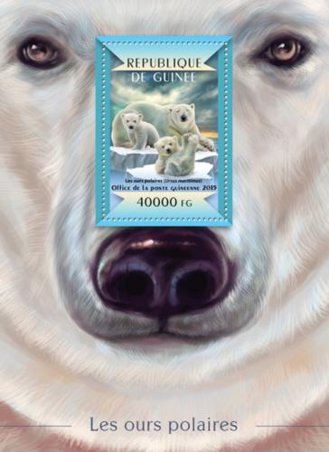 Poštovní známka Guinea 2015 Lední medvìdi Mi# Block 2485 Kat 16€