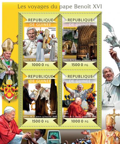 Poštovní známky Guinea 2015 Cesty papeže Benedikta XVI. Mi# 10992-95 Kat 20€