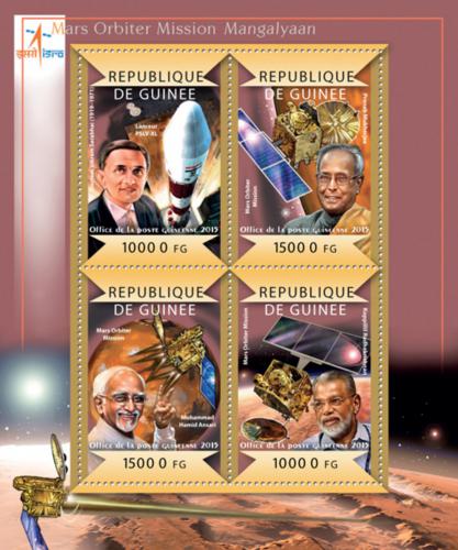 Poštovní známky Guinea 2015 Indická mise Mangalaján Mi# 11002-05 Kat 20€