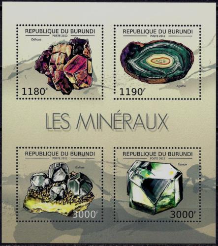Poštovní známky Burundi 2012 Minerály Mi# 2733-36 Kat 10€