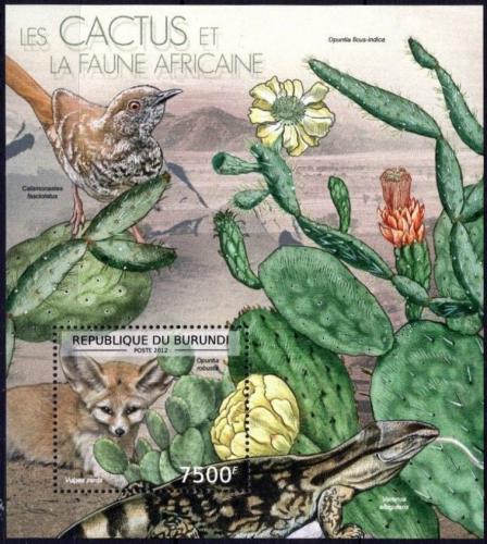 Poštovní známka Burundi 2012 Fauna a kaktusy Mi# Mi# Block 274 Kat 9€