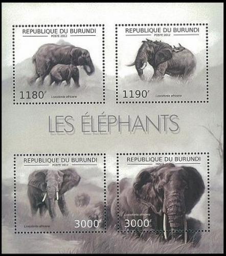 Poštovní známky Burundi 2012 Slon africký Mi# 2833-36 Kat 10€