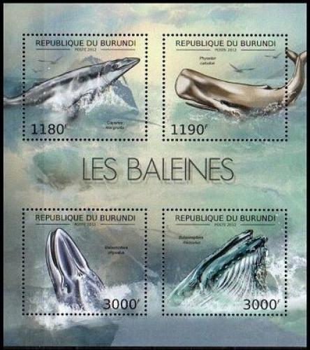 Poštovní známky Burundi 2012 Velryby Mi# 2838-41 Kat 10€