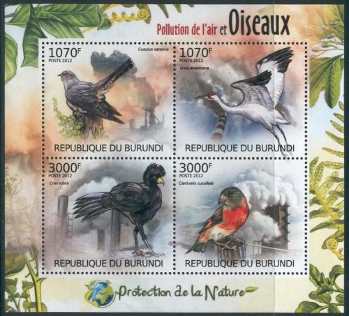 Poštovní známky Burundi 2012 Ohrožení ptáci Mi# Mi# 2565-68 Kat 10€