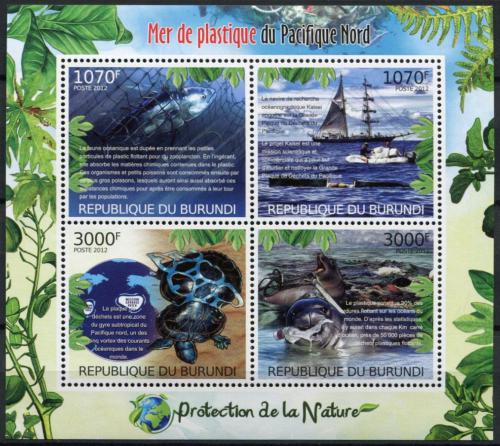 Poštovní známky Burundi 2012 Fauna ohrožena odpadem  Mi# 2590-93 Kat 10€
