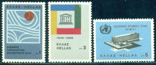 Poštovní známky Øecko 1966 Organizace OSN Mi# 909-11