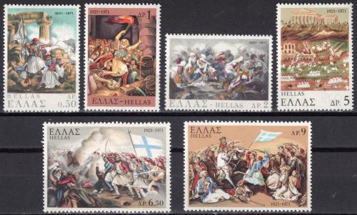 Poštovní známky Øecko 1971 Národní povstání, 150. výroèí Mi# 1079-84