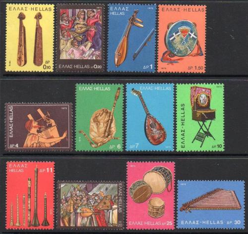 Poštovní známky Øecko 1975 Hudební nástroje Mi# 1217-28