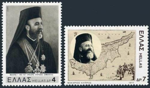 Poštovní známky Øecko 1977 Arcibiskup Makarios Mi# 1277-78