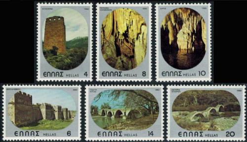 Poštovní známky Øecko 1980 Jeskynì a mosty Mi# 1403-08