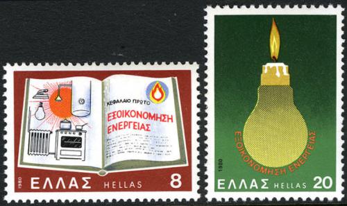 Poštovní známky Øecko 1980 Šetøení energiemi Mi# 1413-14