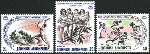 Poštovní známky Øecko 1982 ME v lehké atletice Mi# 1483-85