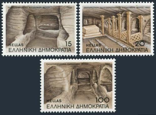 Poštovní známky Øecko 1985 Katakomby Milos Mi# 1582-84