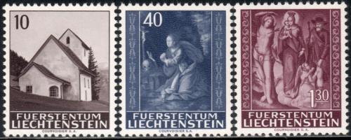 Poštovní známky Lichtenštejnsko 1964 Vánoce, umìní Mi# 445-47