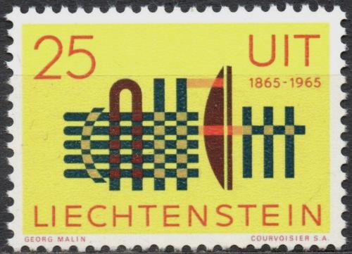 Poštovní známka Lichtenštejnsko 1965 ITU, 100. výroèí Mi# 458