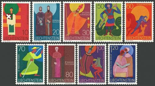Poštovní známky Lichtenštejnsko 1967 Patroni kostelù Mi# 486-94 Kat 10€