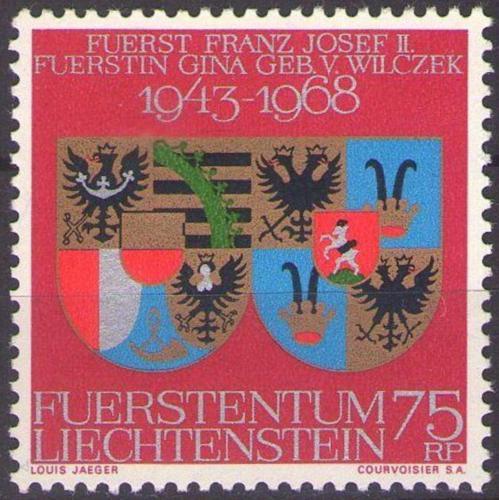 Poštovní známka Lichtenštejnsko 1968 Erby Mi# 496