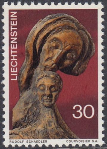 Poštovní známka Lichtenštejnsko 1970 Vánoce, døevoøezba, Rudolf Schädler Mi# 532