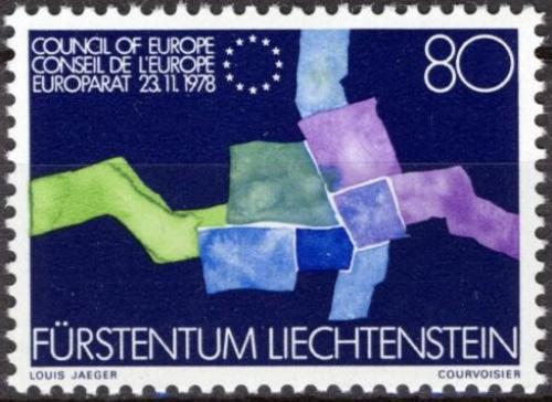 Poštovní známka Lichtenštejnsko 1979 Vstup do Evropské rady Mi# 729