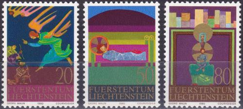 Poštovní známky Lichtenštejnsko 1980 Vánoce Mi# 761-63