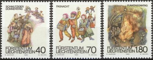 Poštovní známky Lichtenštejnsko 1983 Kostýmy Mi# 818-20 Kat 5€