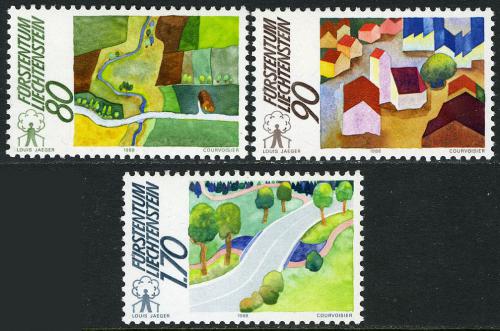 Poštovní známky Lichtenštejnsko 1988 Kampaò pro venkov Mi# 939-41 Kat 5.50€