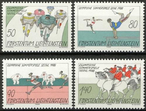Poštovní známky Lichtenštejnsko 1988 LOH Soul Mi# 947-50 Kat 6€