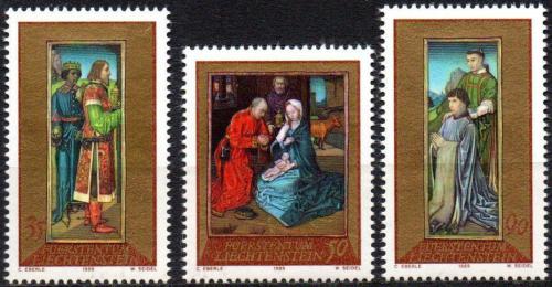 Poštovní známky Lichtenštejnsko 1989 Vánoce, umìní Mi# 978-80