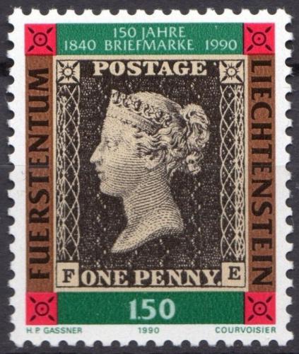 Poštovní známka Lichtenštejnsko 1990 Penny Black, 150. výroèí Mi# 986