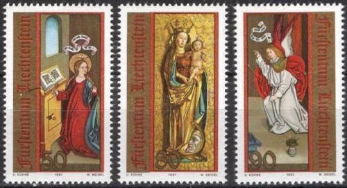 Poštovní známky Lichtenštejnsko 1991 Vánoce Mi# 1027-29