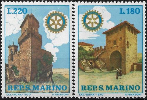 Poštovní známky San Marino 1970 Historická architektura, Rotary Intl. Mi# 957-58