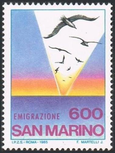 Poštovní známka San Marino 1985 Migrace ptákù Mi# 1315