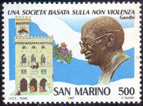 Poštovní známka San Marino 1987 Busta Gándhího Mi# 1372