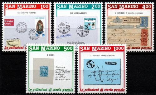 Potovn znmky San Marino 1989 Historie poty Mi# 1416-20 - zvtit obrzek